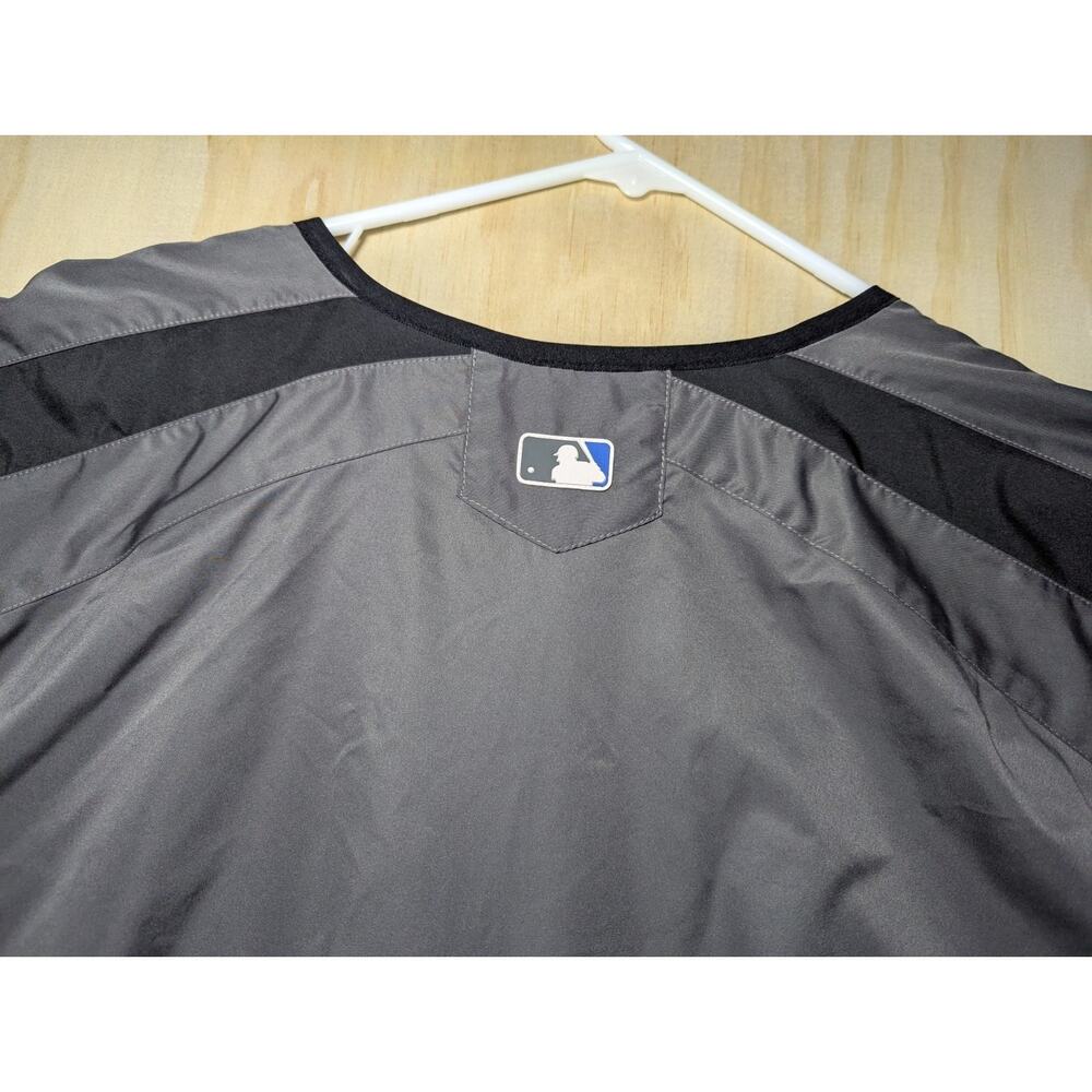 Majestic Men's Large Toronto Blue Jays MLB Authentic Pullover Jacket Grey Black - Picture 11 of 13